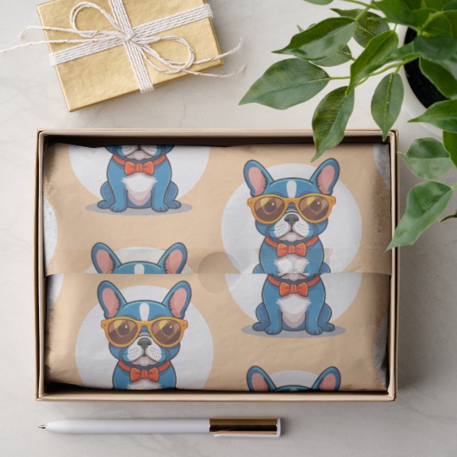 Papier Mousseline Bouledogue français  (Cadeau)