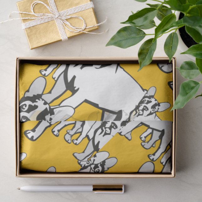 Papier Mousseline Bouledogue Français  (Cadeau)