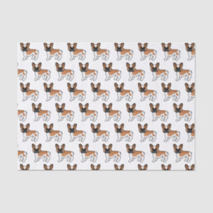 Papier Mousseline Bouledogue Français à Pieds Rouges Motif de Chien 