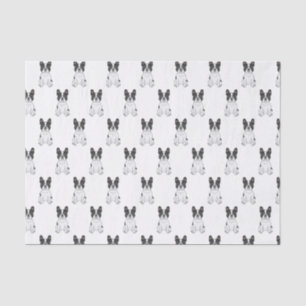 Papier Mousseline Bouledogue français piebal noir / motif Frenchie