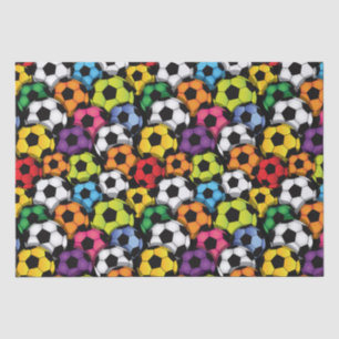 Papier Mousseline Boules de soccer colorées