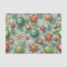 BOULES ÉTOILES FLICONS DE NOËL ROUGES & VERTS