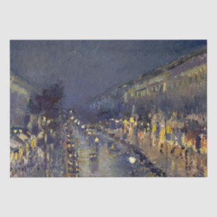Papier Mousseline Boulevard Montmartre à Night Pissarro