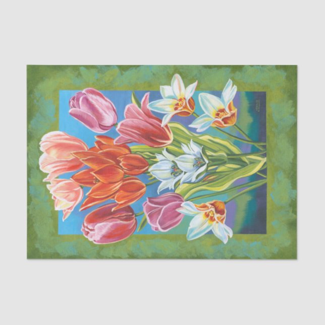 Papier Mousseline Bouquet à la frontière III (Recto)