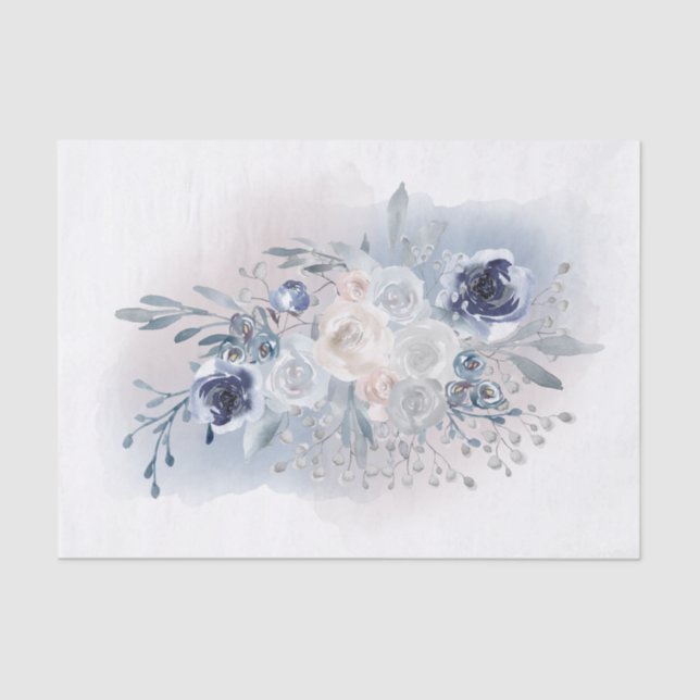 Papier Mousseline bouquet aquarelle (Recto)