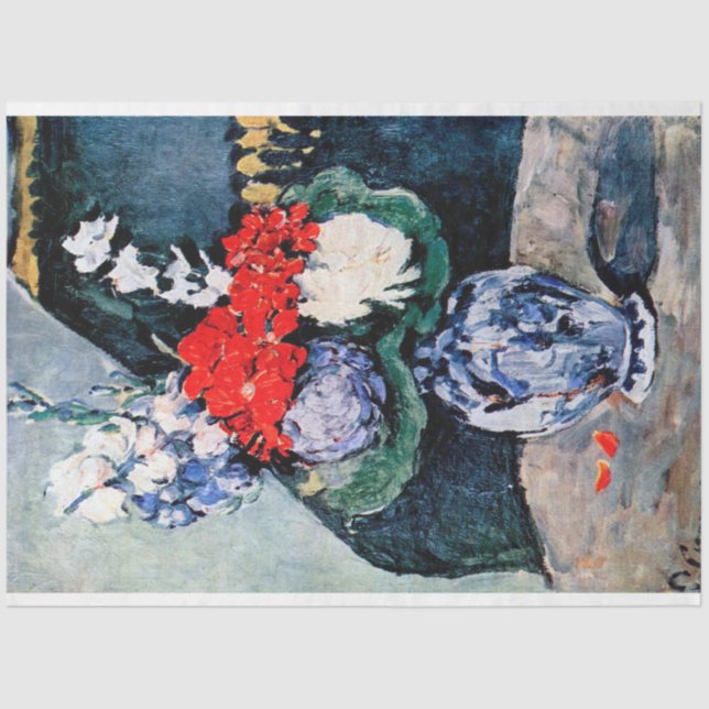 Papier Mousseline Bouquet avec Little Delft, Paul Cezanne (Recto)