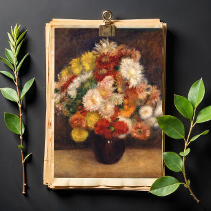 Papier Mousseline Bouquet de chrysanthèmes  Renoir