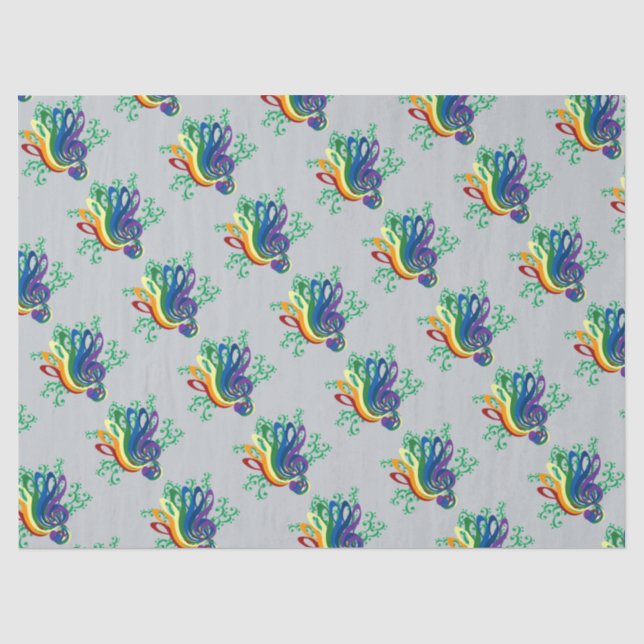 Papier Mousseline Bouquet de clef de musique (Recto)