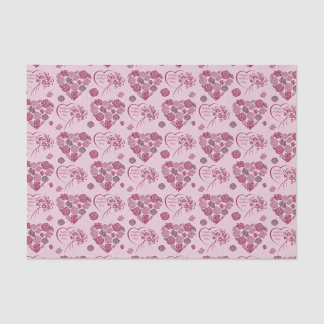 Papier Mousseline Bouquet de coeur de la fête des mères (Recto)