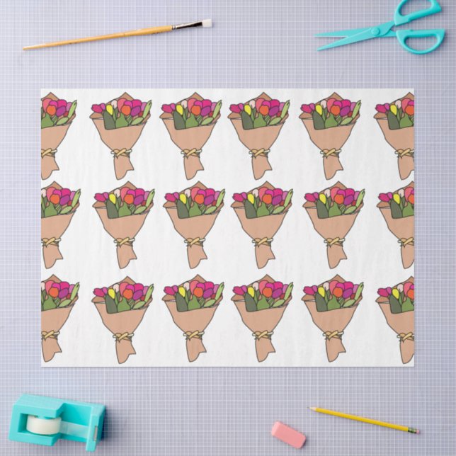 Papier Mousseline Bouquet De Fleurs (Artisanat)
