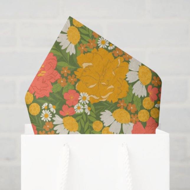 Papier Mousseline Bouquet de Fleurs (Sac cadeau)