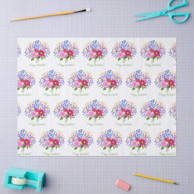 Papier Mousseline Bouquet de fleurs (Artisanat)
