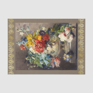Papier Mousseline Bouquet de fleurs dans un vase par Johannes van Os