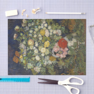 Papier Mousseline Bouquet de fleurs dans un vase Vincent van Gogh