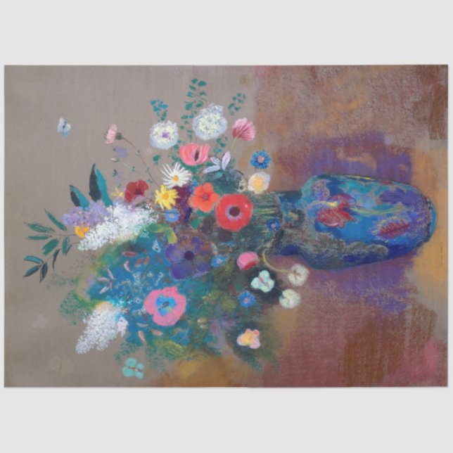 Papier Mousseline Bouquet de fleurs, Redon (Recto)
