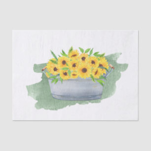 Papier Mousseline Bouquet de lavabo jaune tournesol
