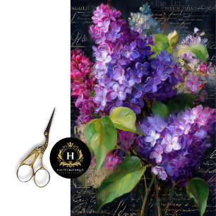Papier Mousseline Bouquet de lilas violet Decoupage
