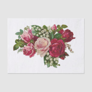 Papier Mousseline Bouquet de rose de style vintage