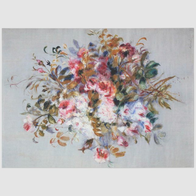 Papier Mousseline Bouquet de Roses, Renoir (Recto)