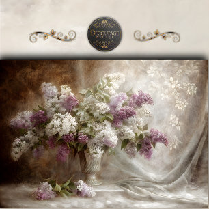 Papier Mousseline Bouquet floral de lilas romantique en découpage