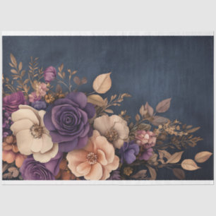 Papier Mousseline Bouquet floral romantique Moody foncé