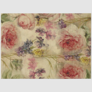 Papier Mousseline Bouquet Vintage floral Script Ephémère Découpage 2