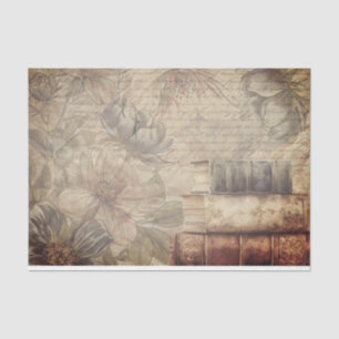 Papier Mousseline Bouquet vintage : Livre antique et Symphonie flora
