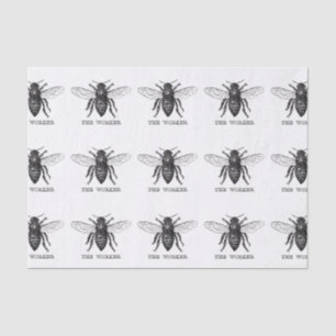 Papier Mousseline Bourdon noir ouvrier abeille miel