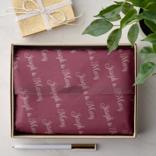 Papier Mousseline Bourgogne Élégant et Champagne Luxueux en Script