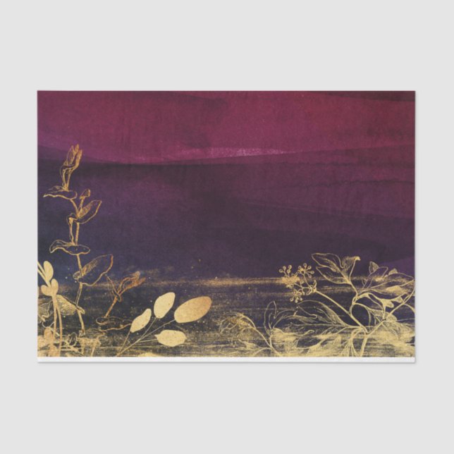 Papier Mousseline Bourgogne et or (Recto)