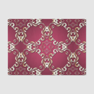Papier Mousseline Bourgogne Et Or Élégant Vintage Classique Royal