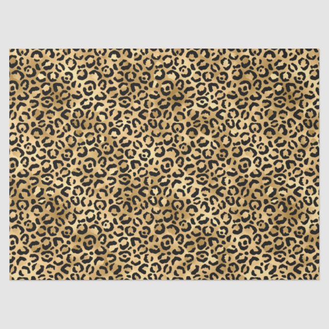 Papier Mousseline Bourgogne et Or Série Léopard Design 7 (Recto)