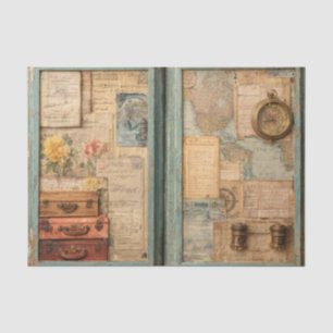 Papier Mousseline Boussole en laiton antique carte du monde vintage 