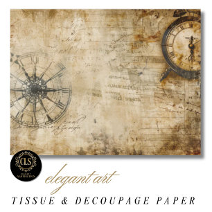 Papier Mousseline Boussole Vintage Horloge Antique