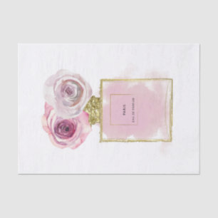 Papier Mousseline Bouteille de parfum de mode florale Roses roses Gl