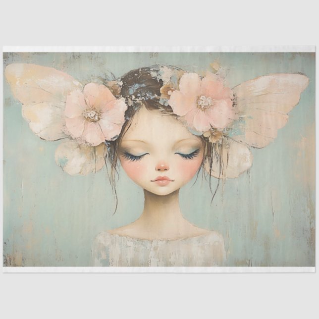 Papier Mousseline Bouteilles à papillon floral Whimsical (Recto)