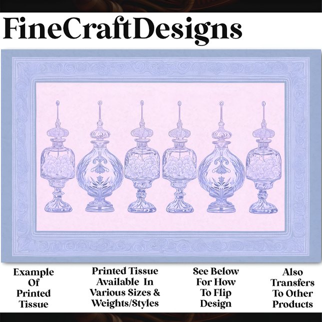 Papier Mousseline Bouteilles de parfum lavande décanteurs AD8 Découp (Créateur téléchargé)