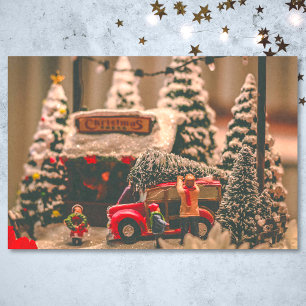 Papier Mousseline Boutique d'arbre de Noël vintage Famille camion ro