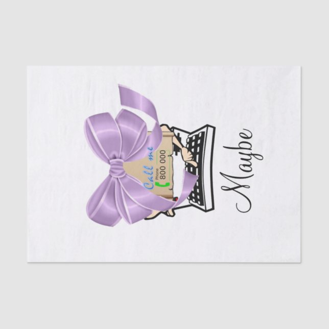 Papier Mousseline Bow de machine à écrire en papier tissu (Recto)