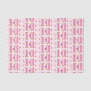 Papier Mousseline Bow en verre rose avec Motif en pierre angulaire