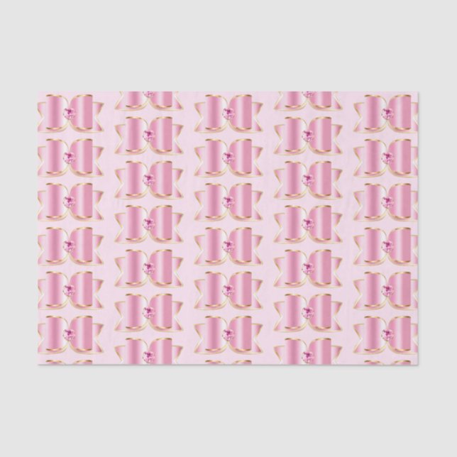 Papier Mousseline Bow en verre rose avec Motif en pierre angulaire (Recto)
