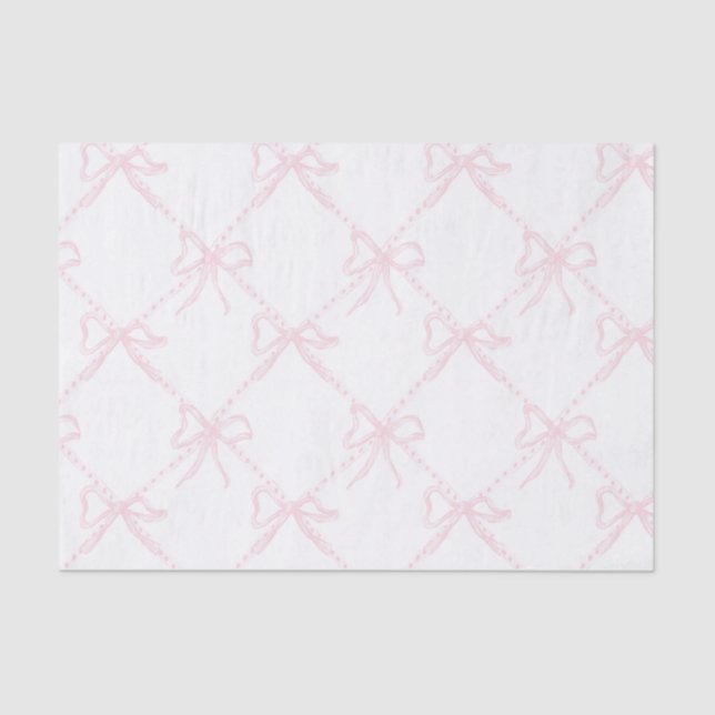 Papier Mousseline Bow rose et blanc, ruban grand-millénaire (Recto)