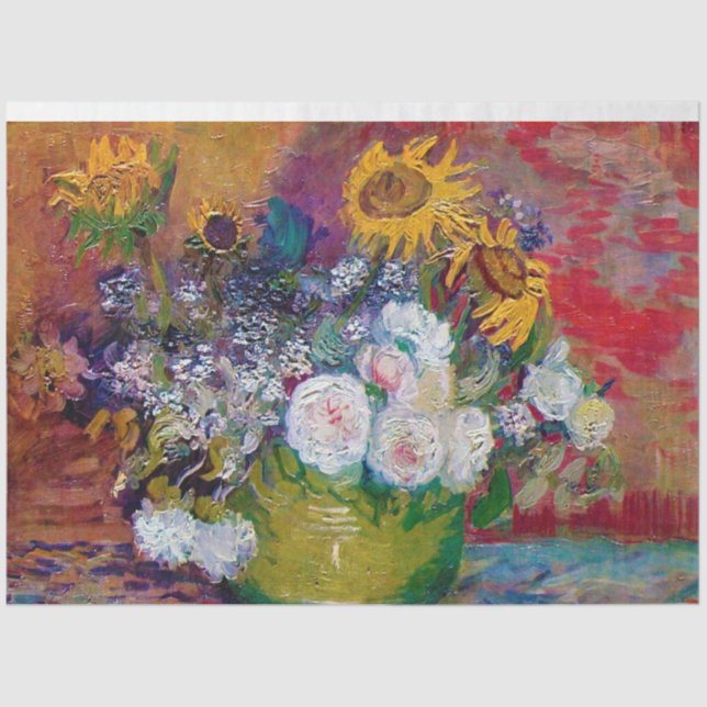 Papier Mousseline Bowl avec fleurs, Van Gogh (Recto)