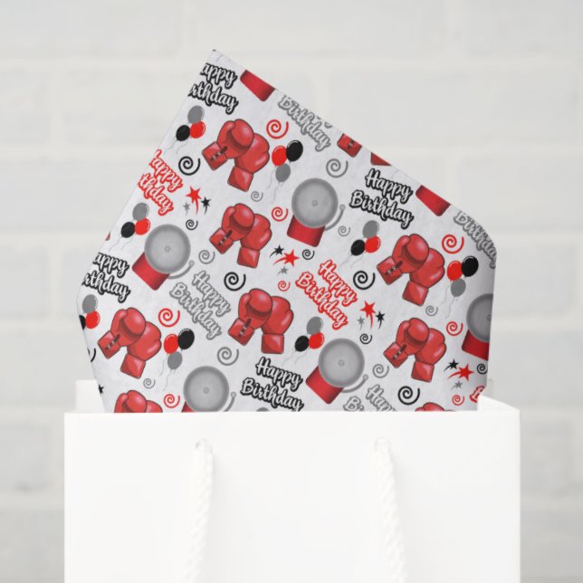 Papier Mousseline Boxing Birthday Tissue Paper (Sac cadeau)
