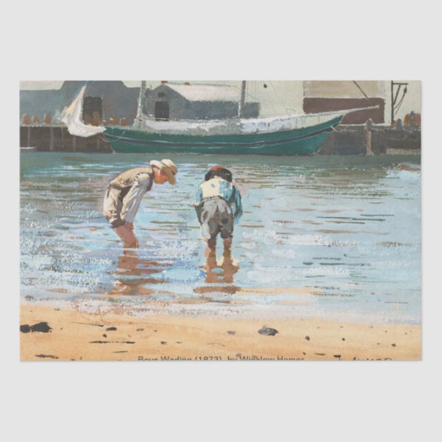 Papier Mousseline Boys Wading (1873) Par Winslow Homer (Recto)