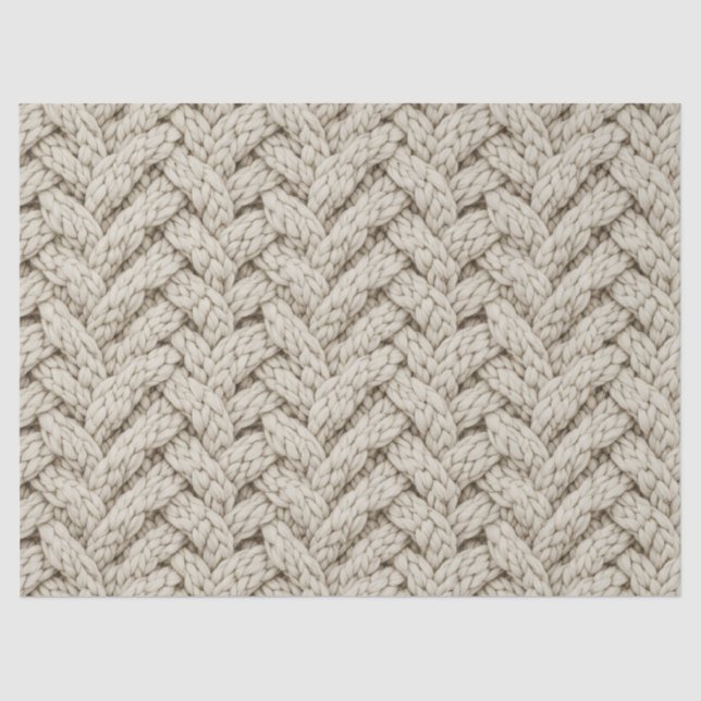 Papier Mousseline Braided Thread Knit Texture – Warm Beige (2) (Recto)