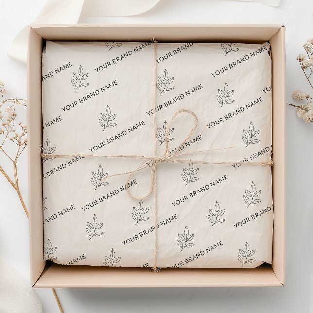 Papier Mousseline Branded Small Business Minimalist Cream  (Créateur téléchargé)