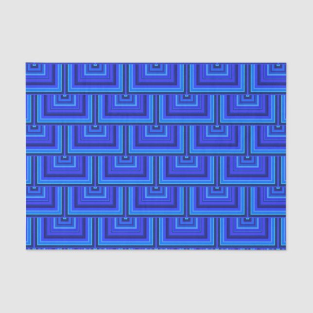 Papier Mousseline Brayures bleues carré motif (Recto)