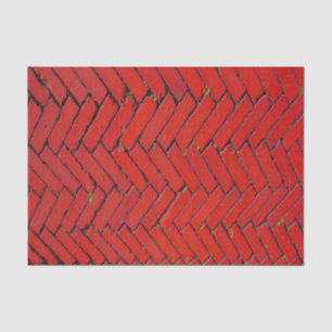 Papier Mousseline Brick rouge Chevron
