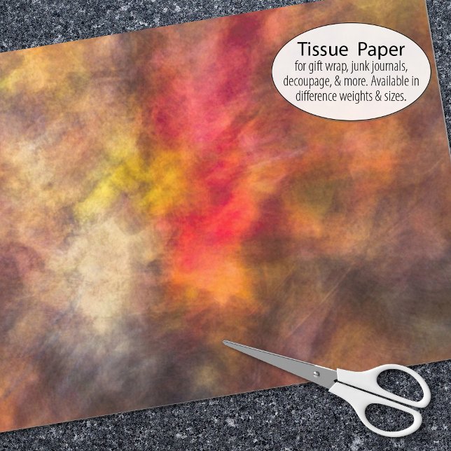 Papier Mousseline Bright Fall Lea Impressionniste Design Tissu Papie (Tissue paper for gift wrap and decoupage)